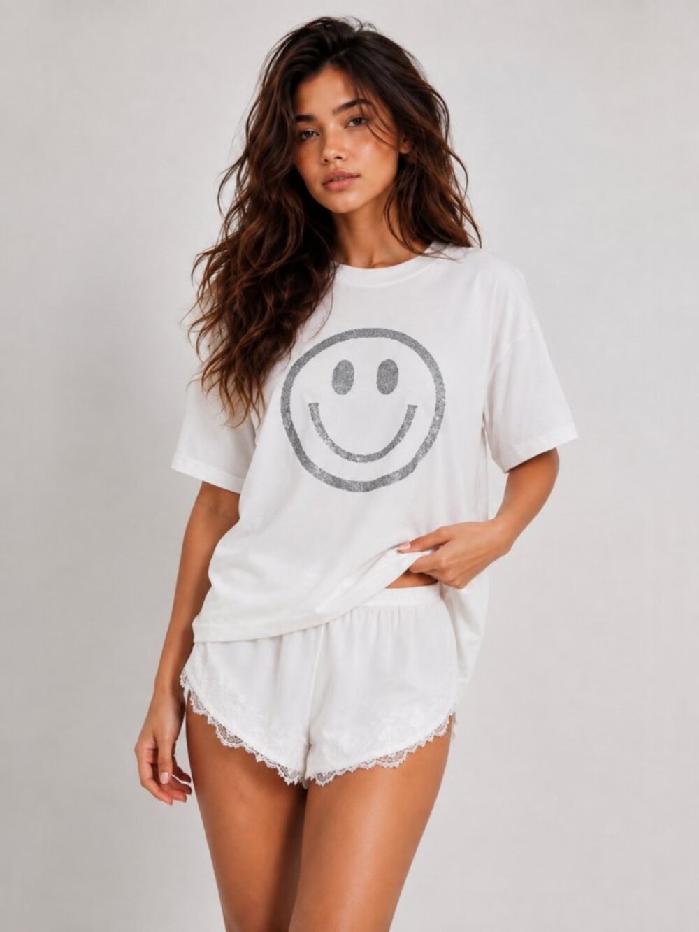 New Smiley Face Oversized Tee